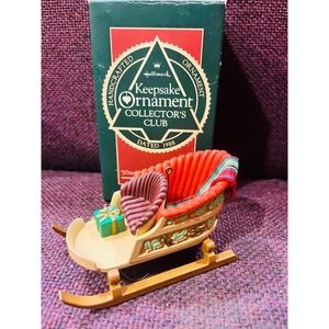 Hallmark Christmas Handcrafted collectors club Sleighful of Dreams 1988